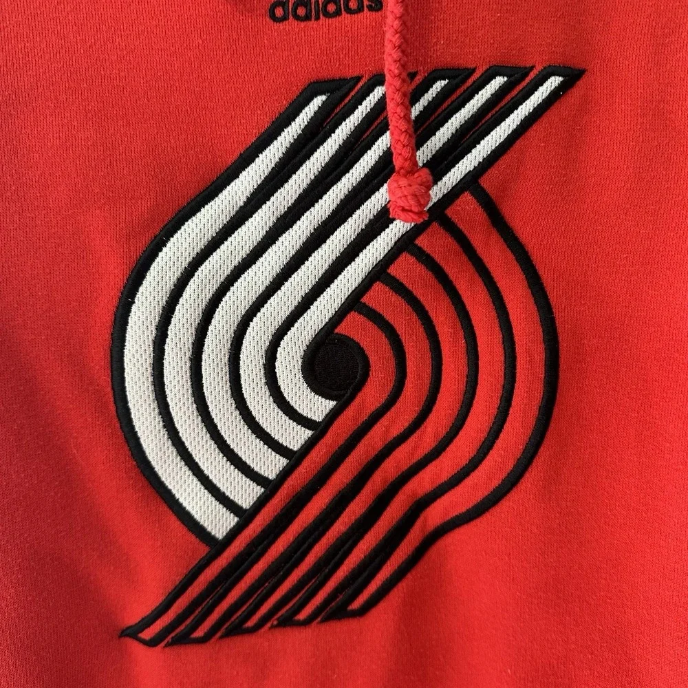 Portland Trail Blazers Hoodie Mens XLT ‎ Red NBA Basketball Adidas Pullover